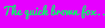 Image with Font Color 00FF66 and Background Color E600FF